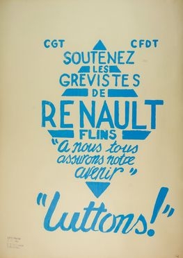 Soutenez les grvistes de Renault Flins.  - Asta Libri & Grafica - Libreria Antiquaria Gonnelli - Casa d'Aste - Gonnelli Casa d'Aste