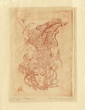  Raoul Dal Molin Ferenzona  (Firenze, 1879 - Milano, 1946) : Sfinge e Medusa.  - Asta Libri & Grafica - Libreria Antiquaria Gonnelli - Casa d'Aste - Gonnelli Casa d'Aste