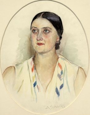  Ada Schalk  (Milano, 1883 - Varese, 1957) : Ritratto femminile.  - Auction Books & Graphics - Libreria Antiquaria Gonnelli - Casa d'Aste - Gonnelli Casa d'Aste
