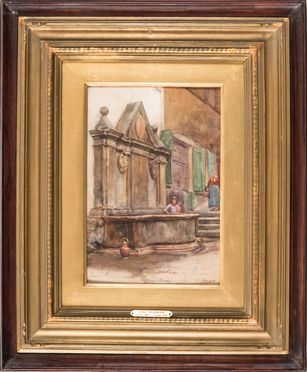  Alberto Pisa  (Ferrara, 1864 - Firenze, 1936) : Fontana ad Arezzo.  - Auction Books & Graphics - Libreria Antiquaria Gonnelli - Casa d'Aste - Gonnelli Casa d'Aste