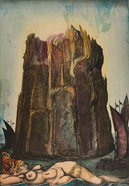  Ernst Fuchs  (Vienna, 1930 - Vienna, 2015) : Das Gefngnis des Ikarus.  - Asta Libri & Grafica - Libreria Antiquaria Gonnelli - Casa d'Aste - Gonnelli Casa d'Aste