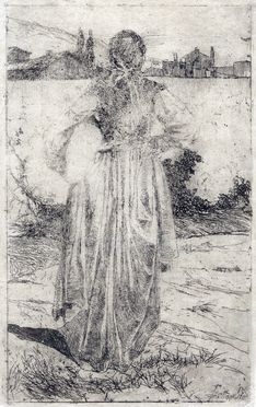  Giovanni Fattori  (Livorno, 1825 - Firenze, 1908) : Donna del gabbro.  - Auction Books & Graphics - Libreria Antiquaria Gonnelli - Casa d'Aste - Gonnelli Casa d'Aste