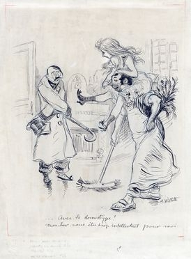  Adolphe-Lon Willette  (Chlons sur Marne, 1857 - Parigi, 1926) : ... avec le domestique!  - Auction Books & Graphics - Libreria Antiquaria Gonnelli - Casa d'Aste - Gonnelli Casa d'Aste