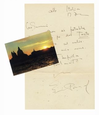  Pound Ezra : Lettera autografa firmata.  - Asta Libri & Grafica - Libreria Antiquaria Gonnelli - Casa d'Aste - Gonnelli Casa d'Aste