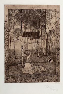  Heinrich Vogeler  (Brema, 1872 - Kasachstan, 1942) : Frhling.  - Auction Books & Graphics - Libreria Antiquaria Gonnelli - Casa d'Aste - Gonnelli Casa d'Aste