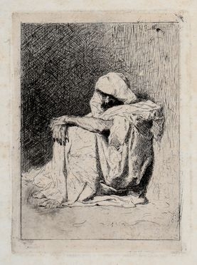  Mariano Fortuny y Marsal  (Tarragona, 1838 - Roma, 1874) : Arabe sentado.  - Auction Books & Graphics - Libreria Antiquaria Gonnelli - Casa d'Aste - Gonnelli Casa d'Aste