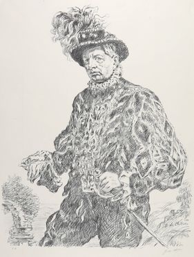  Giorgio De Chirico  (Volos, 1888 - Roma, 1978) : Autoritratto in costume.  - Auction Books & Graphics - Libreria Antiquaria Gonnelli - Casa d'Aste - Gonnelli Casa d'Aste