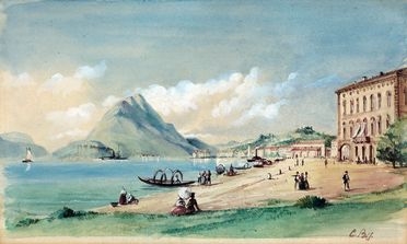  C. Biffi : Veduta del lago di Como.  - Asta Libri & Grafica - Libreria Antiquaria Gonnelli - Casa d'Aste - Gonnelli Casa d'Aste