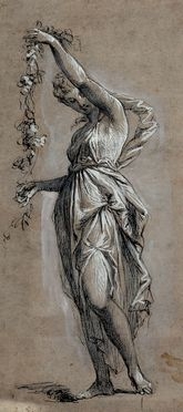  Anonimo della prima met del XIX secolo : Figura femminile con ghirlanda.  - Auction Books & Graphics - Libreria Antiquaria Gonnelli - Casa d'Aste - Gonnelli Casa d'Aste