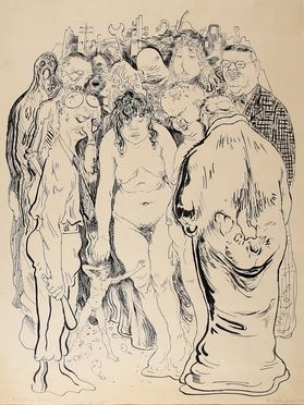  Rudolph Schlichter  (Calw, 1890 - Monaco, 1955) : Gruppo di figure.  - Asta Grafica & Libri - Libreria Antiquaria Gonnelli - Casa d'Aste - Gonnelli Casa d'Aste