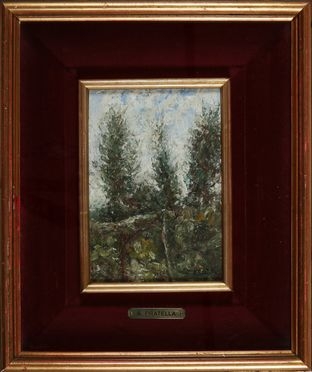  Attilio Pratella  (Lugo, 1856 - Napoli, 1949) : Paesaggio con alberi.  - Asta Grafica & Libri - Libreria Antiquaria Gonnelli - Casa d'Aste - Gonnelli Casa d'Aste