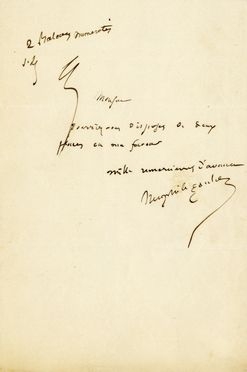  Gautier Thophile : Breve lettera autografa firmata.  - Asta Grafica & Libri - Libreria Antiquaria Gonnelli - Casa d'Aste - Gonnelli Casa d'Aste