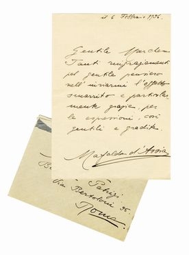  Mafalda di Savoia : Lettera autografa firmata inviata ad una marchesa.  - Asta Grafica & Libri - Libreria Antiquaria Gonnelli - Casa d'Aste - Gonnelli Casa d'Aste