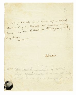  Necker Anne Louise Germaine : Lettera manoscritta con firma autografa.  - Asta Grafica & Libri - Libreria Antiquaria Gonnelli - Casa d'Aste - Gonnelli Casa d'Aste