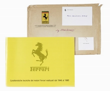 Caratteristiche tecniche dei motori Ferrari realizzati dal 1945 al 1985.  Enzo Ferrari  - Asta Grafica & Libri - Libreria Antiquaria Gonnelli - Casa d'Aste - Gonnelli Casa d'Aste