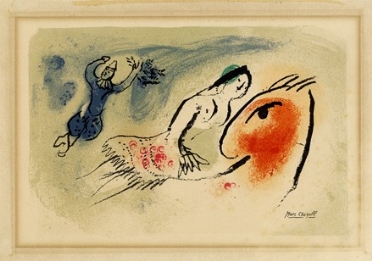  Marc Chagall  (Vitebsk, 1887 - St. Paul de  Vence, 1985) : Senza titolo.  - Auction Stampe, disegni e dipinti antichi, moderni e contemporanei [ASTA A TEMPO] - Libreria Antiquaria Gonnelli - Casa d'Aste - Gonnelli Casa d'Aste