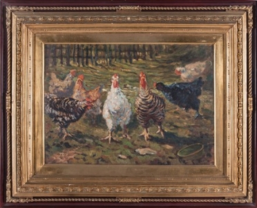  Giovanni Guarlotti  (Galliate, 1869 - Torino, 1954) : Galline.  - Auction Prints, drawings & paintings | Old master, modern and contemporary art - Libreria Antiquaria Gonnelli - Casa d'Aste - Gonnelli Casa d'Aste