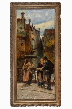  Angelo Dall'Oca Bianca  (Verona, 1858 - 1942) [attribuito a] : Ponte di Verona.  - Asta Arte antica, moderna e contemporanea - Libreria Antiquaria Gonnelli - Casa d'Aste - Gonnelli Casa d'Aste