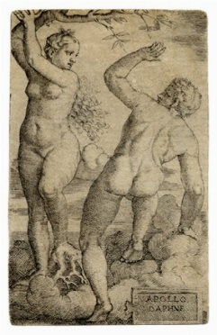  Barthel Beham  (Norimberga, 1502,  - Bologna,, 1540) : Apollo e Daphne.  - Asta Arte antica, moderna e contemporanea - Libreria Antiquaria Gonnelli - Casa d'Aste - Gonnelli Casa d'Aste