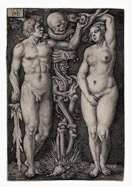  Hans Sebald Beham  (Norimberga,, 1500 - Francoforte,, 1550) : Adamo ed Eva.  - Asta Arte antica, moderna e contemporanea - Libreria Antiquaria Gonnelli - Casa d'Aste - Gonnelli Casa d'Aste