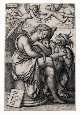  Hans Sebald Beham  (Norimberga,, 1500 - Francoforte,, 1550) : Pacientia.  - Asta Arte antica, moderna e contemporanea - Libreria Antiquaria Gonnelli - Casa d'Aste - Gonnelli Casa d'Aste