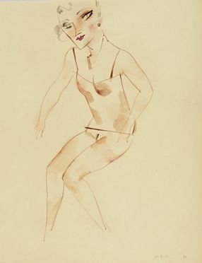  Alberto Manfredi  (Reggio Emilia, 1930 - 2001) : (Semi)Nudo femminile.  - Auction Modern and Contemporary Art - Libreria Antiquaria Gonnelli - Casa d'Aste - Gonnelli Casa d'Aste