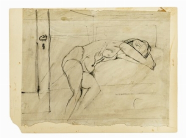  Bruno Cassinari  (Piacenza, 1912 - Milano, 1992) : Nudo femminile sdraiato.  - Asta Arte Moderna e Contemporanea - Libreria Antiquaria Gonnelli - Casa d'Aste - Gonnelli Casa d'Aste