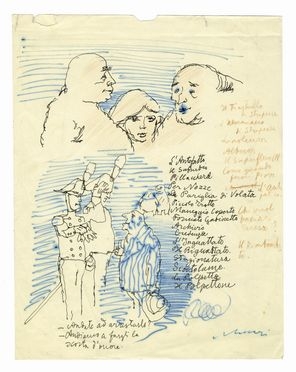  Mino Maccari  (Siena, 1898 - Roma, 1989) : Senza titolo.  - Asta Arte Moderna e Contemporanea - Libreria Antiquaria Gonnelli - Casa d'Aste - Gonnelli Casa d'Aste