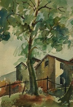  Silvio Pucci  (Pistoia, 1889 - Firenze, 1961) [attribuito a] : Case toscane.  - Asta Arte Moderna e Contemporanea - Libreria Antiquaria Gonnelli - Casa d'Aste - Gonnelli Casa d'Aste