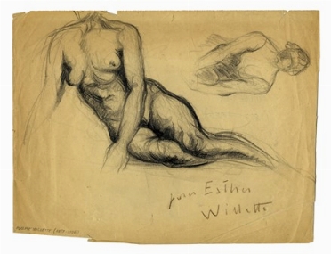  Adolphe-Lon Willette  (Chlons sur Marne, 1857 - Parigi, 1926) : Nudo femminile.  - Asta Arte Moderna e Contemporanea - Libreria Antiquaria Gonnelli - Casa d'Aste - Gonnelli Casa d'Aste