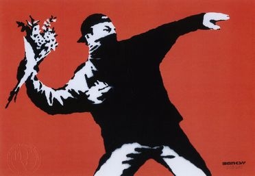  Banksy  (Bristol, 1974) [da] : Flower Thrower.  - Asta Arte Moderna e Contemporanea - Libreria Antiquaria Gonnelli - Casa d'Aste - Gonnelli Casa d'Aste