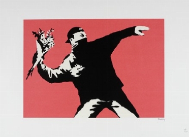  Banksy  (Bristol, 1974) [da] : The flower thrower.  - Asta Arte Antica, Moderna e Contemporanea - PARTE II - Libreria Antiquaria Gonnelli - Casa d'Aste - Gonnelli Casa d'Aste