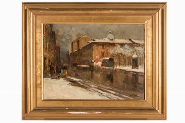  Mos Bianchi  (Monza, 1840 - 1904) : La carrozza.  - Asta Arte Antica, Moderna e Contemporanea - PARTE II - Libreria Antiquaria Gonnelli - Casa d'Aste - Gonnelli Casa d'Aste