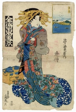  Teisai Sench  (attivo 1830-1850 ca., ) : Fukagawa, Sugata-Ebiya uchi Aimachi.  - Asta Arte Antica, Moderna e Contemporanea - PARTE I - Libreria Antiquaria Gonnelli - Casa d'Aste - Gonnelli Casa d'Aste