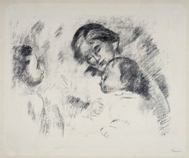  Pierre Auguste Renoir  (Limoges, 1841 - Cagnes, 1919) : Mre et deux enfants.  - Asta Arte Antica, Moderna e Contemporanea - PARTE II - Libreria Antiquaria Gonnelli - Casa d'Aste - Gonnelli Casa d'Aste