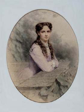  Fritz Zuber-Bhler  (Le Locle, 1822 - Parigi, 1896) : Ritratto femminile.  - Asta Arte Antica, Moderna e Contemporanea - PARTE II - Libreria Antiquaria Gonnelli - Casa d'Aste - Gonnelli Casa d'Aste