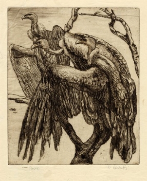  Romeo Costetti  (Reggio Emilia, 1871 - Roma, 1957) : Avvoltoi.  - Asta Arte Moderna e Contemporanea [ASTA A TEMPO - PARTE II] - Libreria Antiquaria Gonnelli - Casa d'Aste - Gonnelli Casa d'Aste