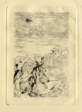  Pierre Auguste Renoir  (Limoges, 1841 - Cagnes, 1919) : Sur la plage.  - Auction Modern and Contemporary Art [II Part ] - Libreria Antiquaria Gonnelli - Casa d'Aste - Gonnelli Casa d'Aste