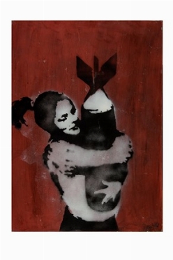  Banksy  (Bristol, 1974) : Bomb Love (Hugger Bomb).  - Auction Modern and Contemporary Art [II Part ] - Libreria Antiquaria Gonnelli - Casa d'Aste - Gonnelli Casa d'Aste