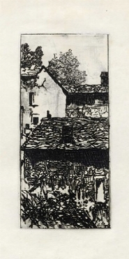  Giovanni Fattori  (Livorno, 1825 - Firenze, 1908) : Case al sole.  Giovanni Malesci  (Vicchio, 1884 - Milano, 1969)  - Auction Modern and Contemporary Art [II Part ] - Libreria Antiquaria Gonnelli - Casa d'Aste - Gonnelli Casa d'Aste