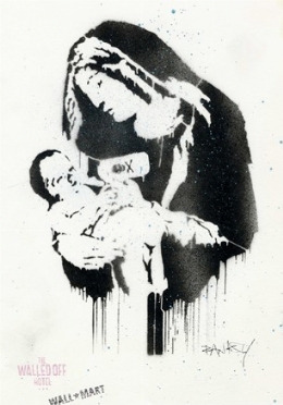  Banksy  (Bristol, 1974) : The Walled Off Hotel. Virgin Mary (Toxic Mary).  - Auction Modern and Contemporary Art [II Part ] - Libreria Antiquaria Gonnelli - Casa d'Aste - Gonnelli Casa d'Aste