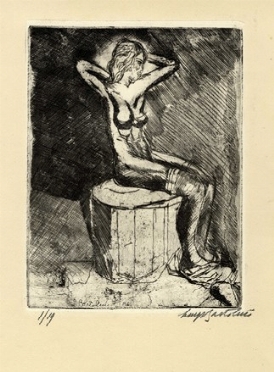  Luigi Bartolini  (Cupramontana, 1892 - Roma, 1963) : Nudo con violette.  - Asta Arte Moderna e Contemporanea [Parte II] - Libreria Antiquaria Gonnelli - Casa d'Aste - Gonnelli Casa d'Aste