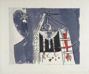  Wifredo Lam  (Sagua la Grande, 1902 - Parigi, 1982) : Senza titolo.  - Auction Modern and Contemporary Art [II Part ] - Libreria Antiquaria Gonnelli - Casa d'Aste - Gonnelli Casa d'Aste