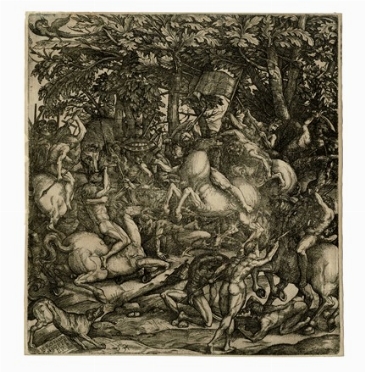  Hieronymus Hopfer  (Augusta,  - Norimberga, 1563) : La battaglia dei nudi.  - Asta Arte Antica [Parte I] - Libreria Antiquaria Gonnelli - Casa d'Aste - Gonnelli Casa d'Aste