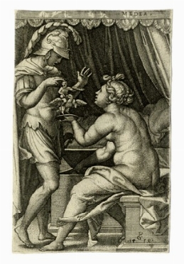  Georg Pencz  (Westheim,  - Knigsberg o Lipsia, 1550) : Medea e Giasone.  - Auction Ancient Art [I Part] - Libreria Antiquaria Gonnelli - Casa d'Aste - Gonnelli Casa d'Aste