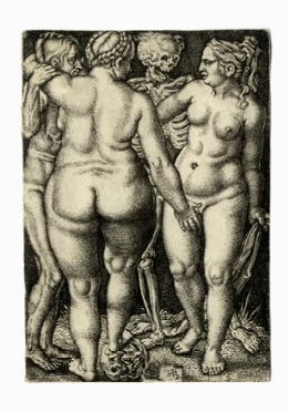  Hans Sebald Beham  (Norimberga,, 1500 - Francoforte,, 1550) : La morte e tre donne nude.  - Asta Arte Antica [Parte I] - Libreria Antiquaria Gonnelli - Casa d'Aste - Gonnelli Casa d'Aste