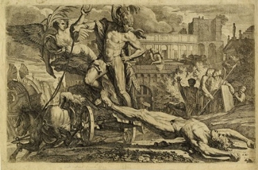  Pietro Testa  (Lucca, 1611 - Roma, 1650) : Achille trascina il corpo di Ettore.  - Asta Arte Antica [Parte I] - Libreria Antiquaria Gonnelli - Casa d'Aste - Gonnelli Casa d'Aste