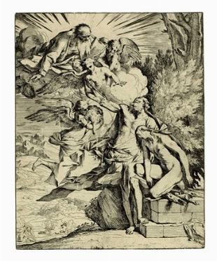  Pietro Testa  (Lucca, 1611 - Roma, 1650) : Il sacrificio di Isacco.  - Asta Arte Antica [Parte I] - Libreria Antiquaria Gonnelli - Casa d'Aste - Gonnelli Casa d'Aste