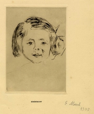  Edvard Munch  (Loten, 1863 - Oslo, 1944) : Kinderkopf.  - Auction Modern and Contemporary Art [II Part ] - Libreria Antiquaria Gonnelli - Casa d'Aste - Gonnelli Casa d'Aste