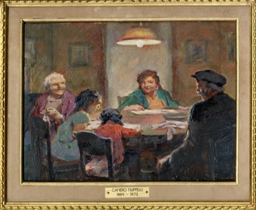  Cafiero Filippelli  (Livorno, 1889 - 1973) : Scena familiare.  - Asta Arte Moderna e Contemporanea [Parte II] - Libreria Antiquaria Gonnelli - Casa d'Aste - Gonnelli Casa d'Aste